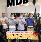 Sem anunciar nome do vice, MDB oficializa candidatura de Alfredo Gaspar à prefeitura de Maceió
