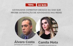 Os advogados Álvaro Costa e Camila Mota participaram do programa Na Mira da Notícia desta quarta-feira (20)