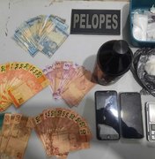 Homem é preso com quase R$ 900,00  e cocaína no bairro Brasília, em Arapiraca