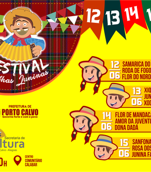 Porto Calvo divulga agremiações do Festival de Quadrilhas Juninas