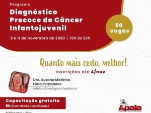 Apala oferta capacitação sobre diagnóstico precoce do Câncer Infanto-juvenil