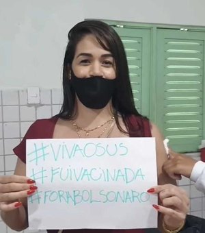 AL: coronel é investigada por levar cartaz contra Bolsonaro em vacinação