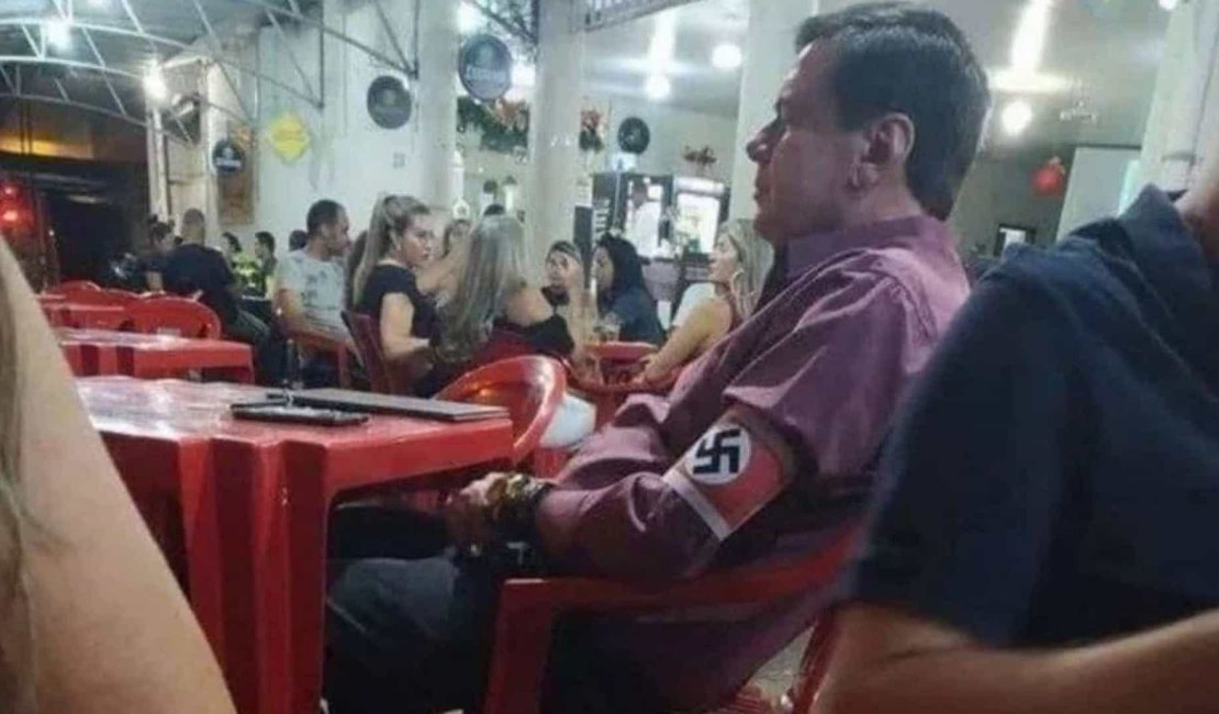 Homem que exibiu símbolo nazista em bar será investigado