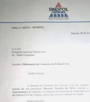  Sindpol solicita fazer parte da Comissão para elaboração de concurso da PC