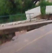Ponte é danificada devido as chuvas na cidade de Tanque D'arca
