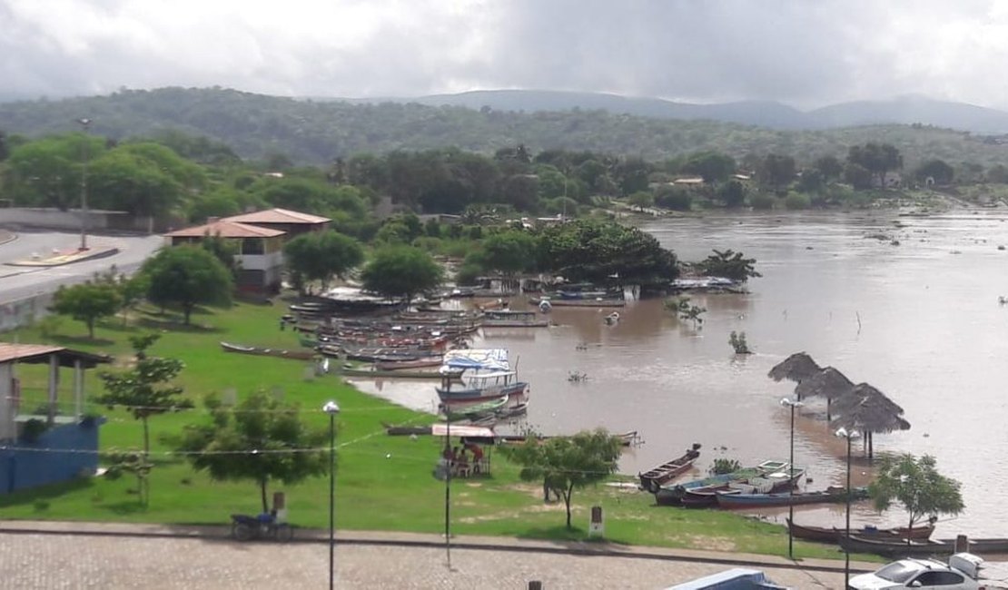 Cheia do rio São Francisco deixa a água suja e dificulta abastecimento em Traipu 