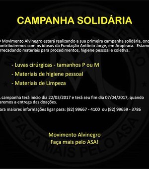 Movimento Alvinegro realiza campanha para Fundação Antônio Jorge