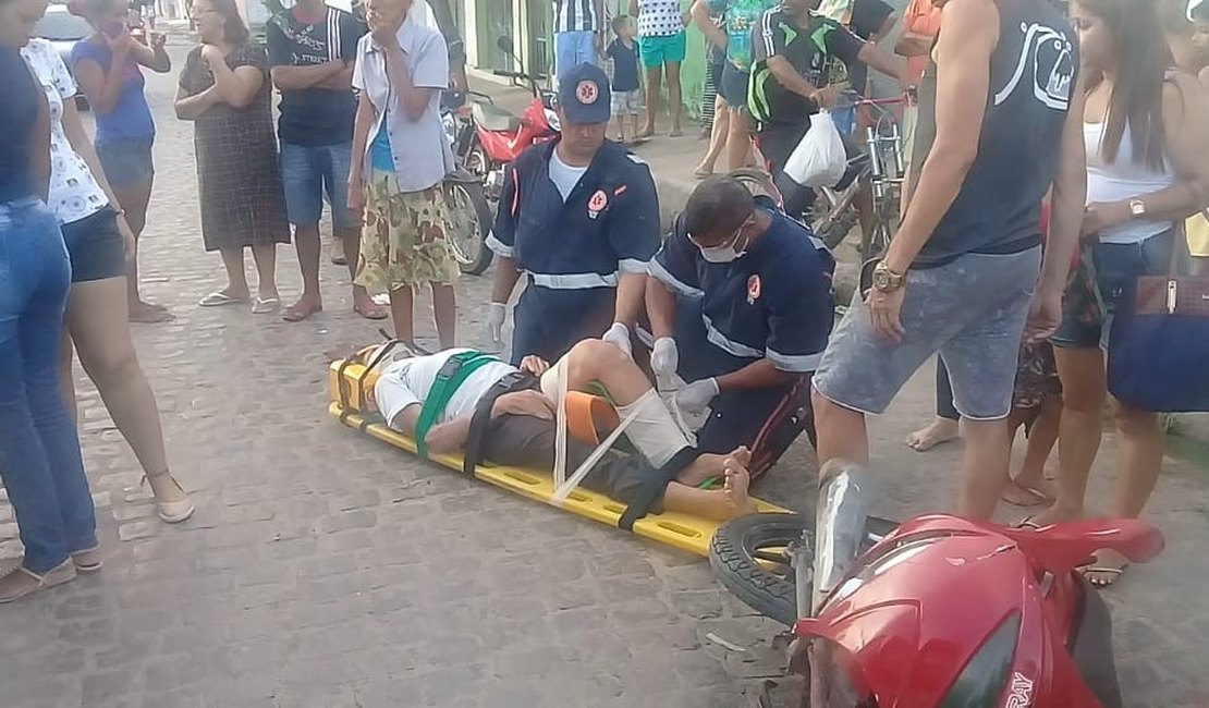 Colisão entre motocicletas deixa três pessoas feridas em Arapiraca