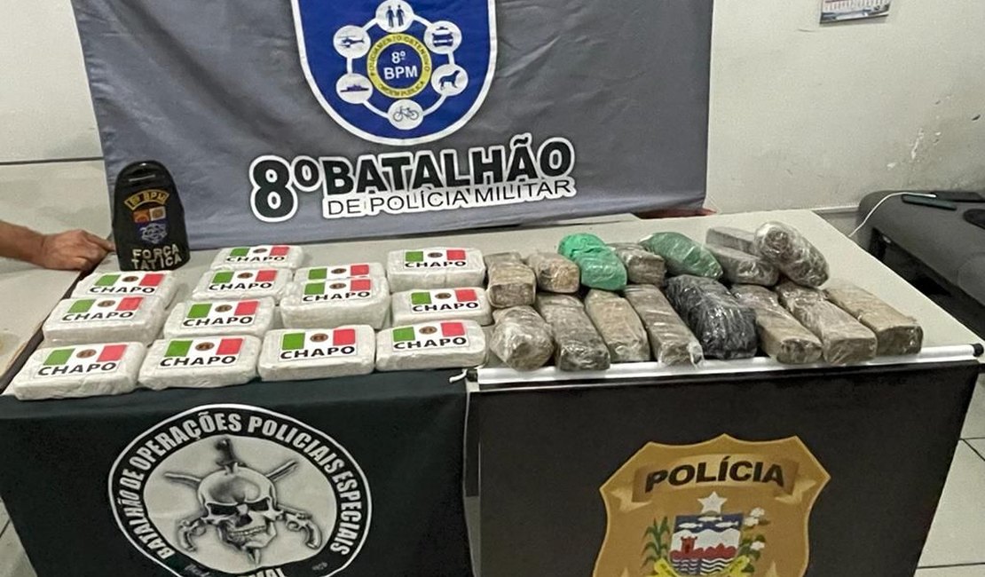 Homem é preso com 20kg de drogas em veículo no Rio Largo