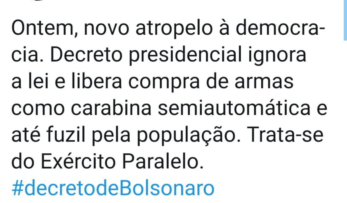 Renan Calheiros diz que Bolsonaro 'cria' Exército Paralelo com decreto de armas