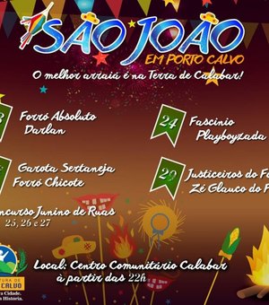 Porto Calvo divulga programação do São João 2016