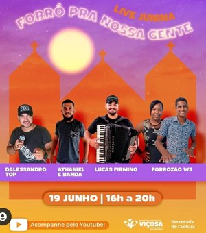Prefeitura de Viçosa promove Live Junina com diversas atrações neste sábado (19)