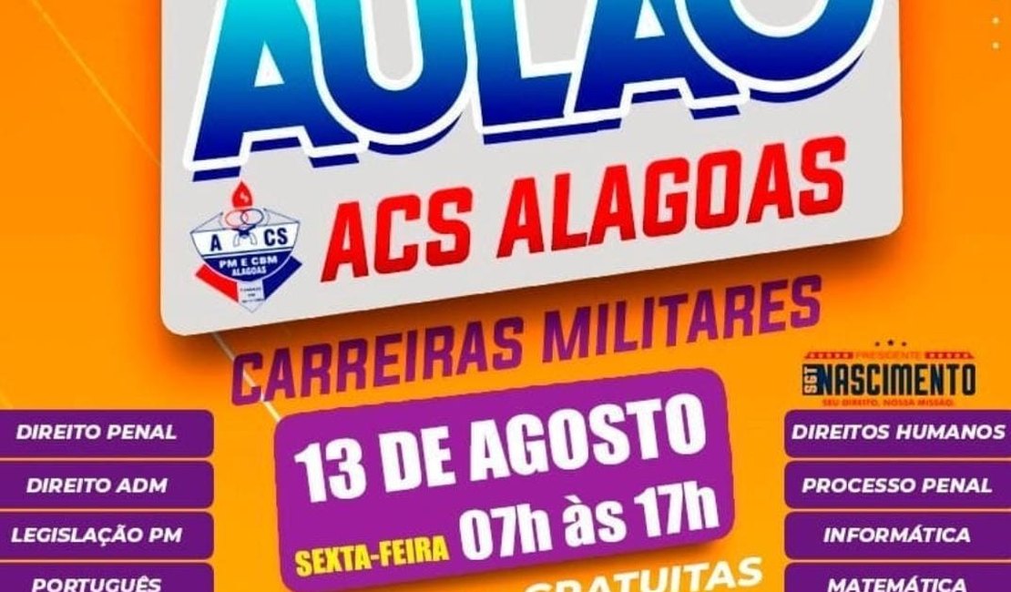 ACS/AL promoverá Aulão preparatório para concurso da PMAL
