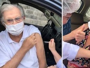 Tarcísio Meira e Glória Menezes recebem 2ª dose da vacina