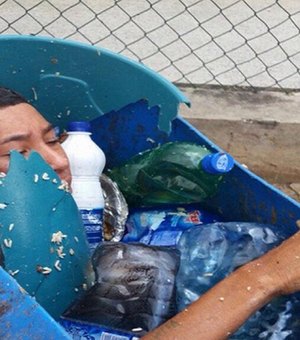 Detento tenta fugir escondido dentro de tambor de lixo em cadeia do Ceará