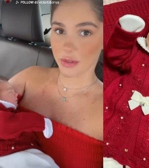 Bárbara Evans deixa hospital com a filha, Ayla:  'O berreiro. Pelo amor de Deus! Faz como?'