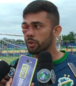 Jogador leva chute no rosto e sai desfigurado no Campeonato Piauiense