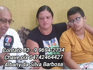 [Vídeo] Mãe de adolescente com ceratocone pede ajuda para filho não perder a visão em Arapiraca