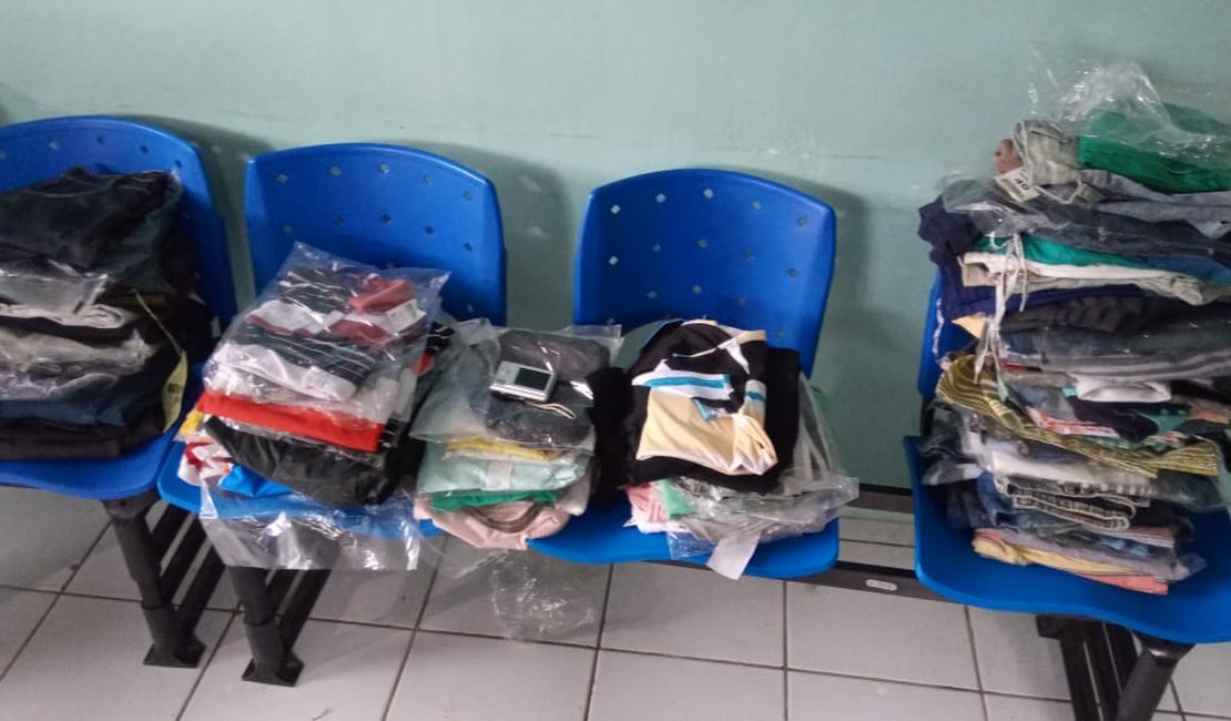 Polícia apreende quase 170 peças de roupas roubadas em Arapiraca
