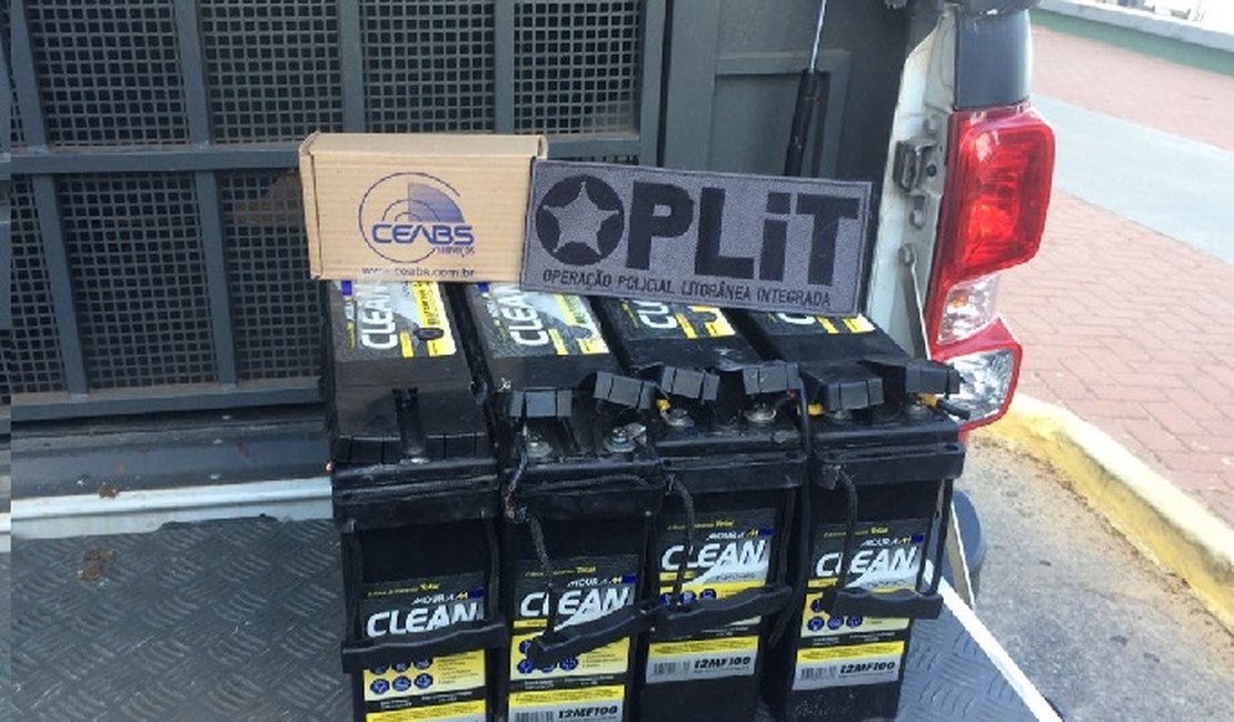 Polícia Civil recupera baterias de empresa de telecomunicação que foram furtadas