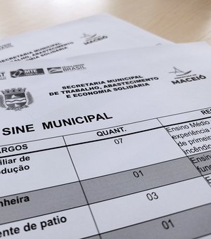 Oportunidade: Sine Maceió disponibiliza mais de 50 vagas de emprego