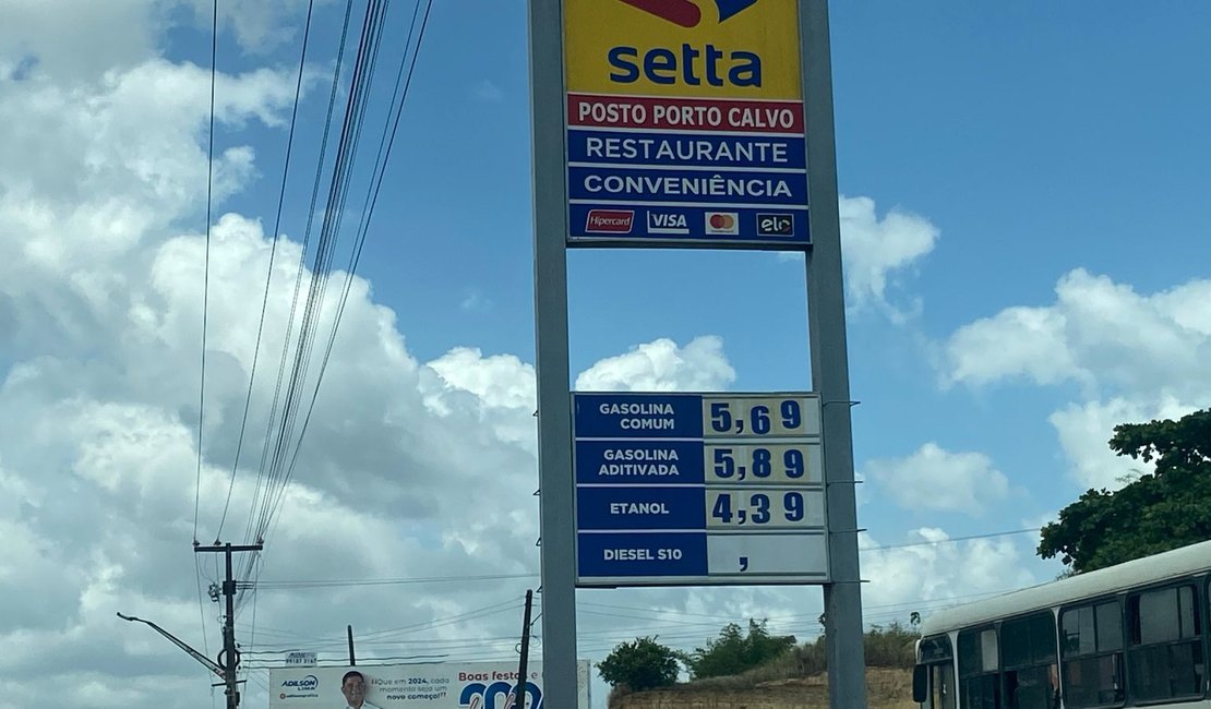 Preço do litro da gasolina em Porto Calvo está acima da média cobrada em Maceió