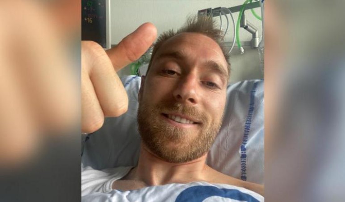Eriksen publica foto no hospital após mal súbito em jogo da Dinamarca