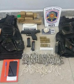 Suspeito de tráfico de drogas é preso com coletes balísticos da Polícia Militar de AL
