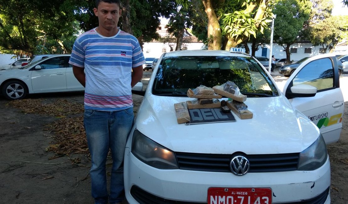 Taxista é preso com 7kg de maconha por agentes da DEIC
