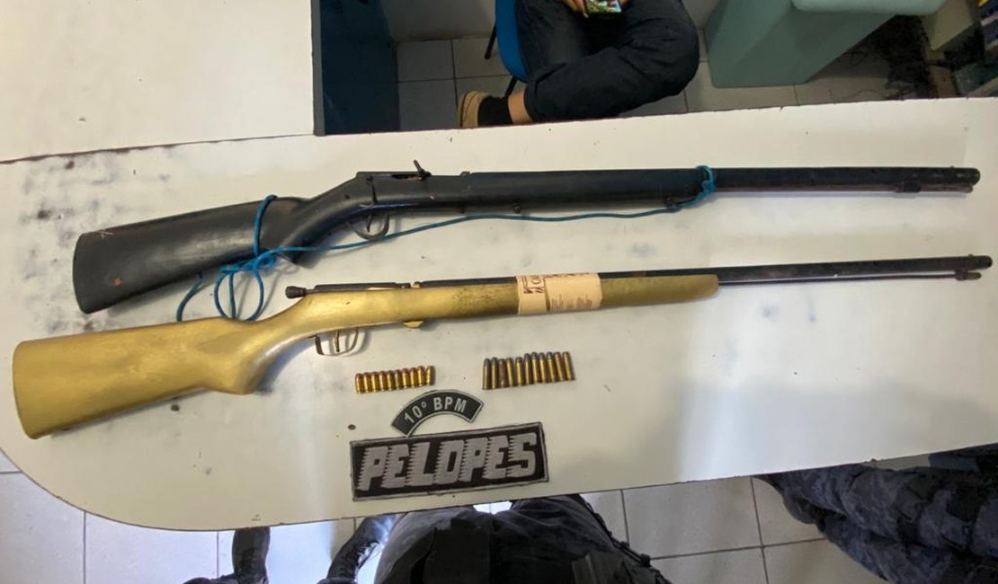 Acusados de comércio ilegal de armas são presos durante operação em Palmeira e Estrela de Alagoas