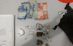 Jovem é preso com drogas e dinheiro na parte alta de Maceió 