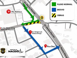 Obra de requalificação de via muda o trânsito em rua do Antares