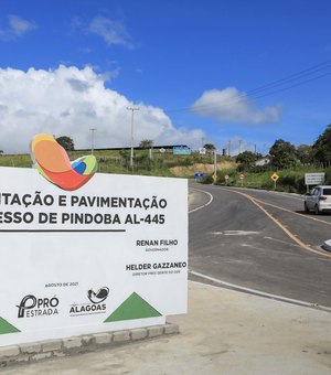 Com entrega de rodovia em Pindoba, Alagoas bate a meta de asfaltar 100% dos acessos aos municípios
