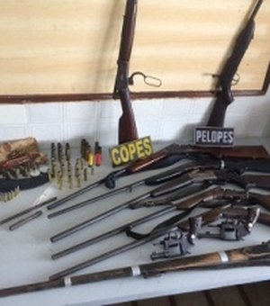 Em operação conjunta, três homens foram presos por porte ilegal de dez armas de fogo
