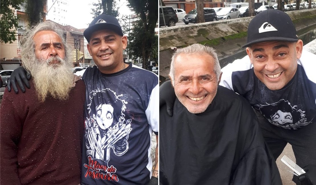 Morador de rua viraliza após passar por 'dia de beleza' e ficar irreconhecível
