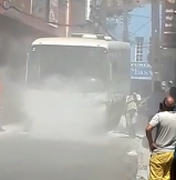 [Vídeo] População registra incêndio em ônibus da empresa Veleiro em Rio Largo