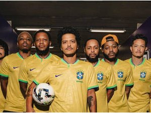 Bruninho Mars veste camisa da Seleção brasileira: 'Quando todos os comentários são em português'