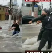 Cinegrafistas da Band e Record salvam taxista de enchente em SP
