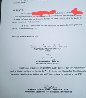 Funcionários da Prefeitura de Arapiraca trabalharam o mês de dezembro mas são pegos de surpresa com exoneração