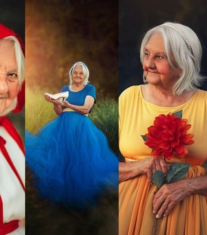 Fotógrafo faz ensaio de avó vestida como princesas e fotos viralizam