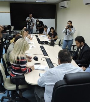 Durante coletiva, SSP apresenta detalhes da prisão de 11 suspeitos de homicídios em Maceió
