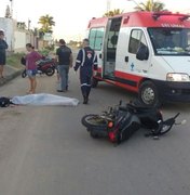 Mulher morre ao passar em quebra-mola e cair da moto, neste domingo