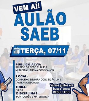 Alunos da rede municipal de Porto de Pedras participam de Aulão de Revisão para SAEB