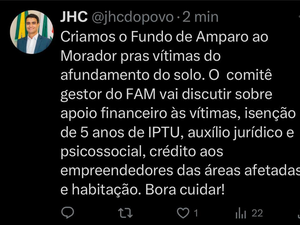 Prefeito JHC cria o Fundo de Amparo ao Morador para amparar vítimas do afundamento de solo