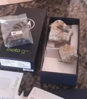 Empresária compra celular pela internet e recebe pedras na caixa
