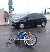 Motociclista fica ferido após colisão contra veículo em Arapiraca 