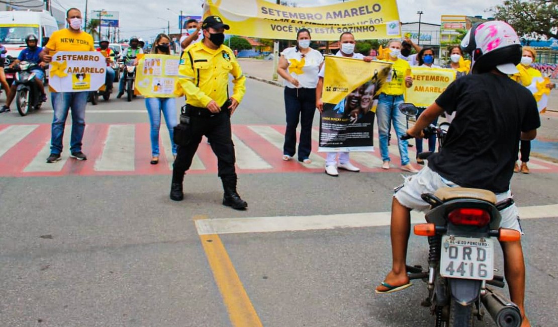 Encerramento da Campanha do Setembro Amarelo em Arapiraca contou com blitz de valorização da vida