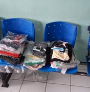 Polícia apreende quase 170 peças de roupas roubadas em Arapiraca
