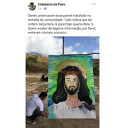 Sumiço de painel de Jesus Cristo causa revolta em Maragogi