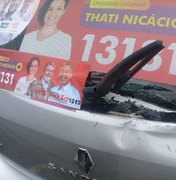 Candidata a Deputada Estadual tem carro apedrejado por motivação política em Maceió